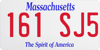 MA license plate 161SJ5
