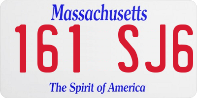 MA license plate 161SJ6