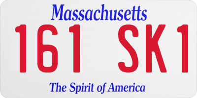 MA license plate 161SK1