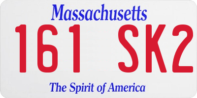 MA license plate 161SK2