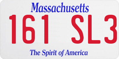 MA license plate 161SL3