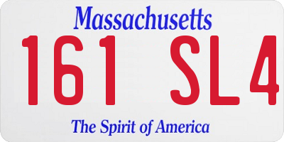 MA license plate 161SL4