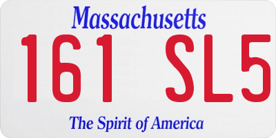 MA license plate 161SL5