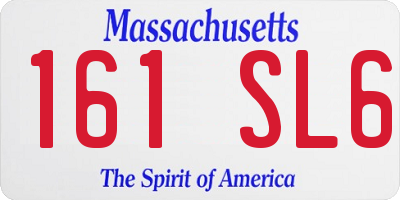 MA license plate 161SL6