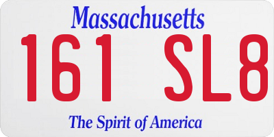MA license plate 161SL8