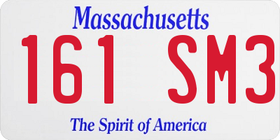 MA license plate 161SM3