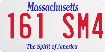 MA license plate 161SM4