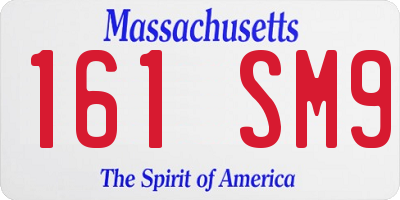 MA license plate 161SM9