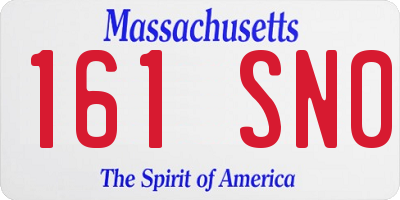MA license plate 161SN0