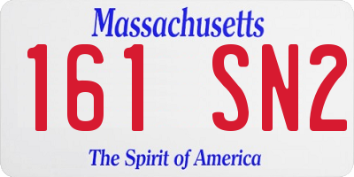 MA license plate 161SN2