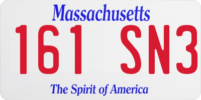 MA license plate 161SN3