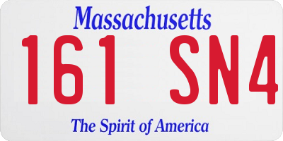 MA license plate 161SN4