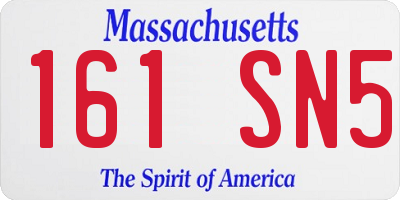 MA license plate 161SN5
