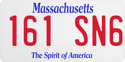 MA license plate 161SN6