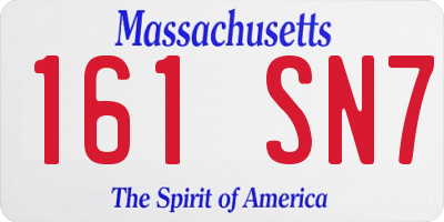 MA license plate 161SN7