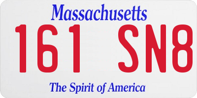 MA license plate 161SN8
