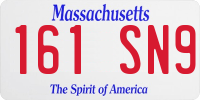 MA license plate 161SN9
