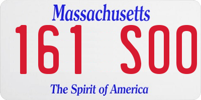 MA license plate 161SO0