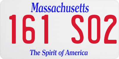 MA license plate 161SO2