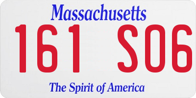 MA license plate 161SO6