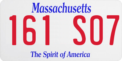 MA license plate 161SO7