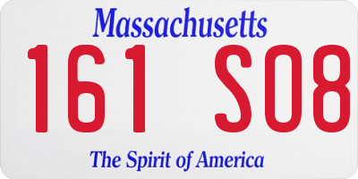 MA license plate 161SO8