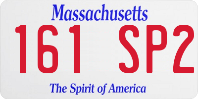 MA license plate 161SP2
