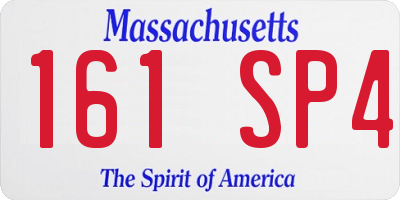 MA license plate 161SP4