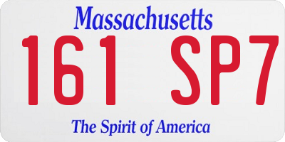 MA license plate 161SP7