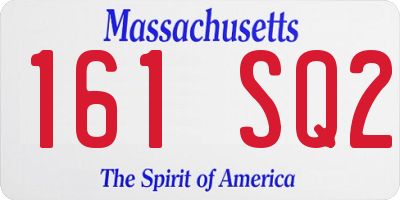 MA license plate 161SQ2