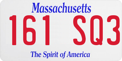 MA license plate 161SQ3