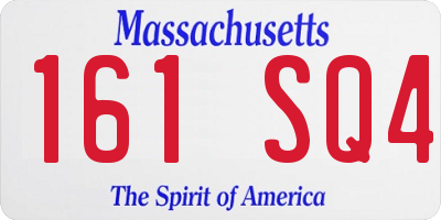 MA license plate 161SQ4
