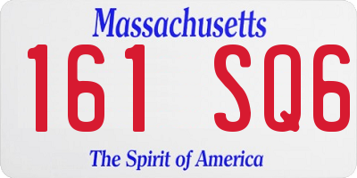 MA license plate 161SQ6