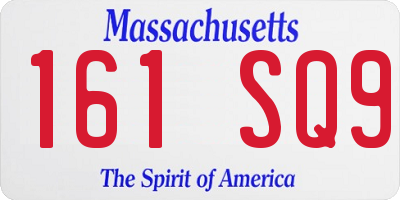 MA license plate 161SQ9
