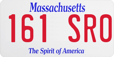 MA license plate 161SR0