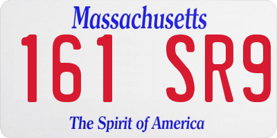 MA license plate 161SR9