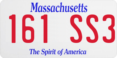 MA license plate 161SS3