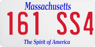 MA license plate 161SS4