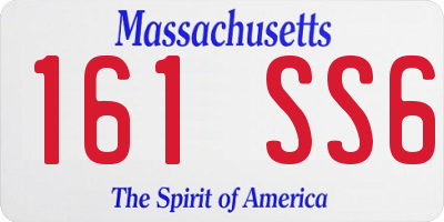 MA license plate 161SS6
