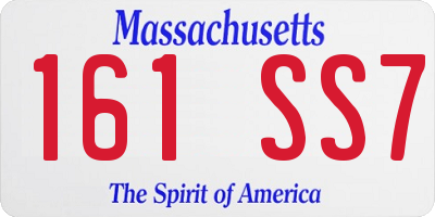 MA license plate 161SS7