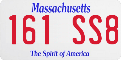 MA license plate 161SS8