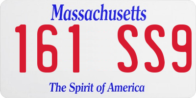 MA license plate 161SS9
