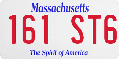 MA license plate 161ST6