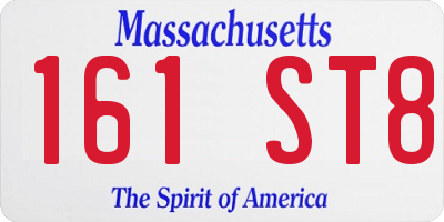 MA license plate 161ST8