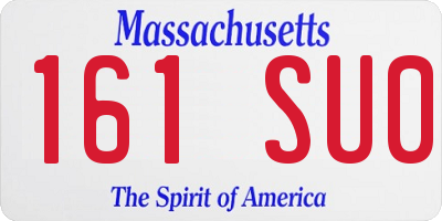 MA license plate 161SU0