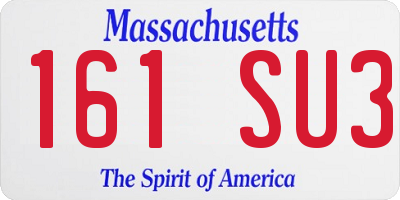 MA license plate 161SU3