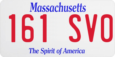 MA license plate 161SV0
