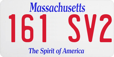 MA license plate 161SV2