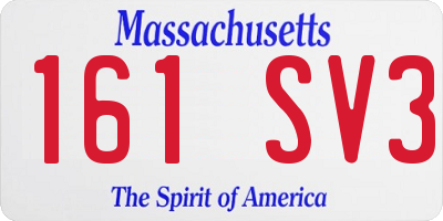 MA license plate 161SV3