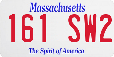 MA license plate 161SW2